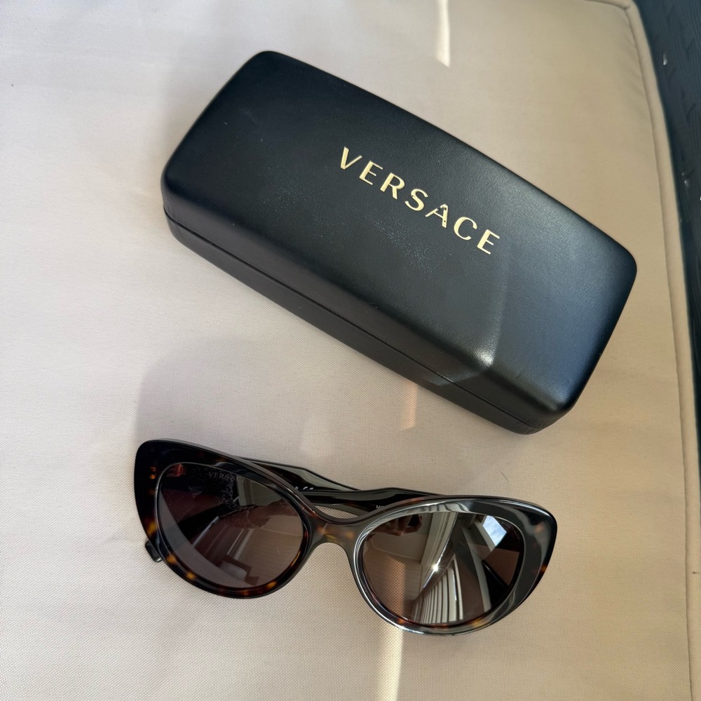 Versace Black and Gold Sunglasses with Case